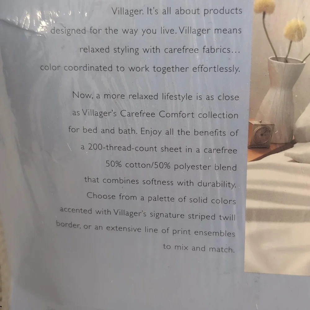 Vintage Villager Fitted Sheet King Ivory Carefree Comfort 200TC Liz Claiborne - Picture 3 of 5